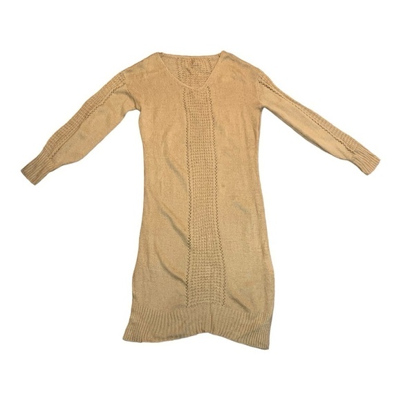 Khaki Loose Knit Maxi Sweater Dress - M - Picture 1 of 8